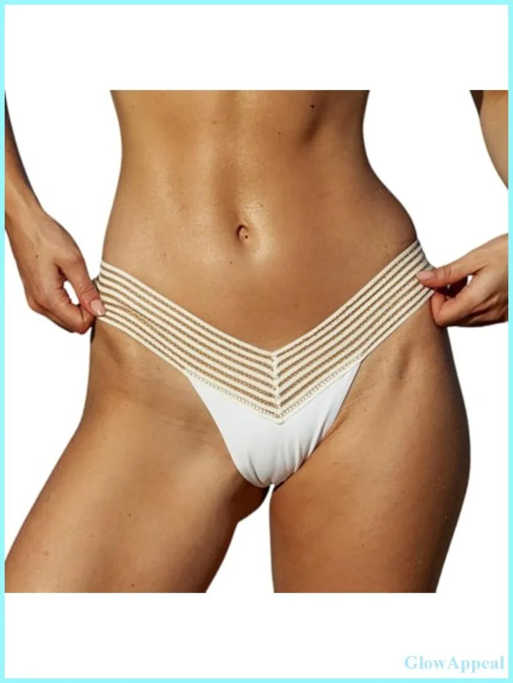 Women's Swim Bikini Bottom - Nylon Blend High Stretch Skimpy